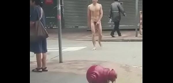  nude guy walking in public